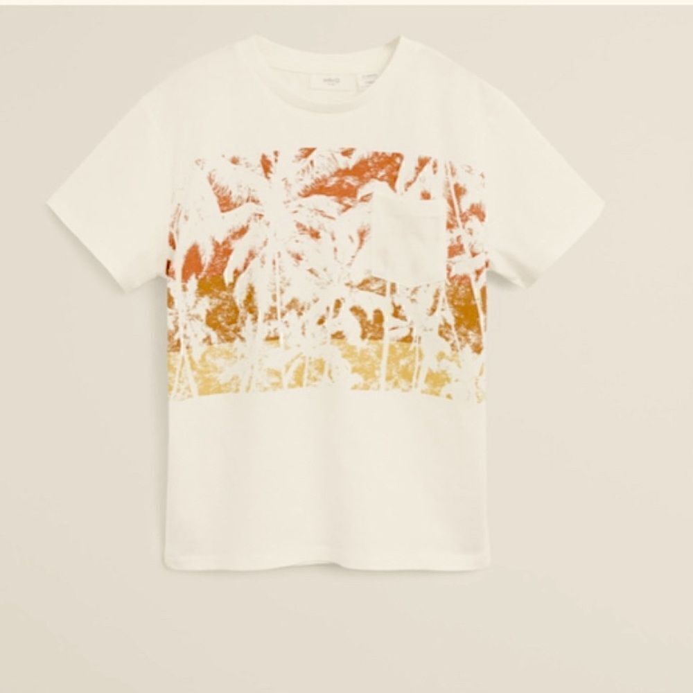 Mango cotton graphic palm tree T-shirt size 8